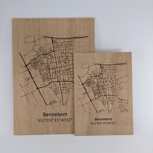 Houten stadskaart